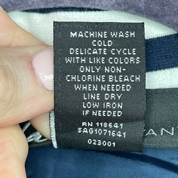 Lane Bryant Navy & White Striped Moto Jacket Blazer Women's Size 16 - Picture 4 of 9